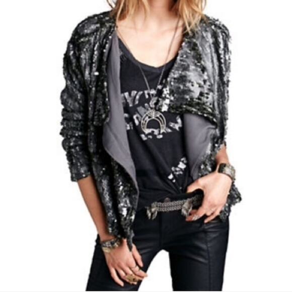 Free People Luxury Drippy Sequin Jacket - Picture 12 of 14